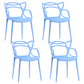 Scandinavian Restaurant Plastic Arm Chair Matte Finish Cross Back Dining Chair Blue 4 Piece Set Clearhalo ' kitchen&dining_furn' 'Dining Chairs' 'Dining Tables & Seating' 'dining_chair' 'furn' 'furn_dining_chair' 'Furniture' 'furniture_dining_chair' 'Kitchen & Dining Furniture' 'kitchen' 3909860