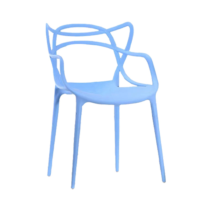 Scandinavian Restaurant Plastic Arm Chair Matte Finish Cross Back Dining Chair Blue 1 Piece Clearhalo ' kitchen&dining_furn' 'Dining Chairs' 'Dining Tables & Seating' 'dining_chair' 'furn' 'furn_dining_chair' 'Furniture' 'furniture_dining_chair' 'Kitchen & Dining Furniture' 'kitchen' 3909862