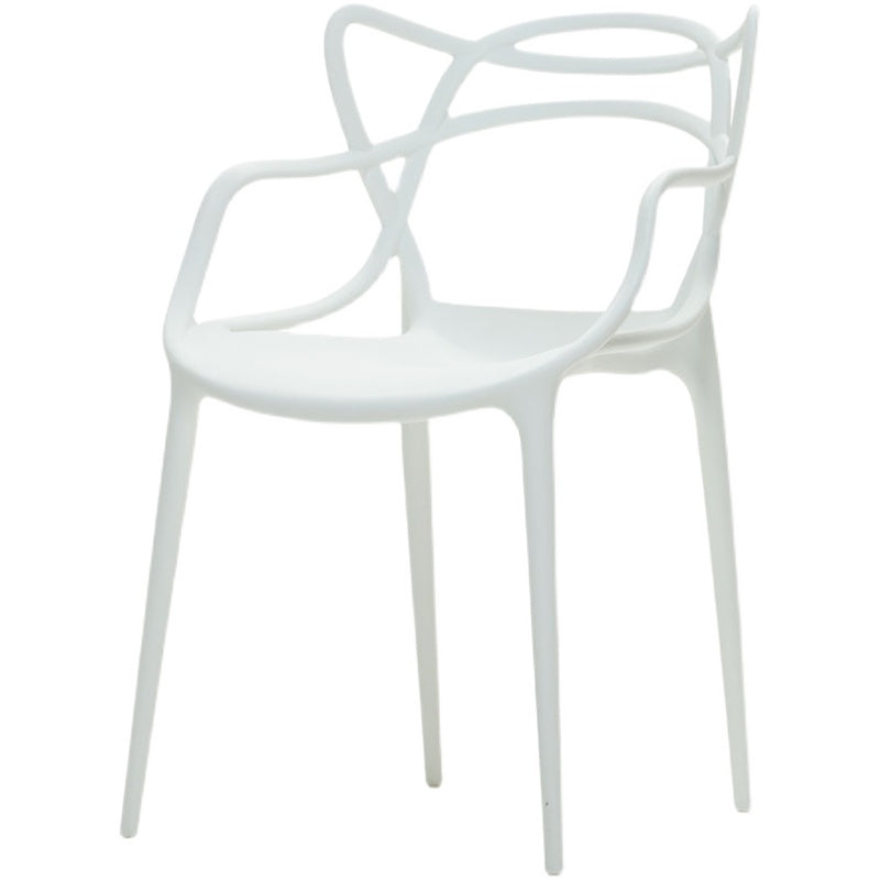 Scandinavian Restaurant Plastic Arm Chair Matte Finish Cross Back Dining Chair Clearhalo ' kitchen&dining_furn' 'Dining Chairs' 'Dining Tables & Seating' 'dining_chair' 'furn' 'furn_dining_chair' 'Furniture' 'furniture_dining_chair' 'Kitchen & Dining Furniture' 'kitchen' 3909863