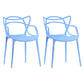 Scandinavian Restaurant Plastic Arm Chair Matte Finish Cross Back Dining Chair Blue 2 Piece Set Clearhalo ' kitchen&dining_furn' 'Dining Chairs' 'Dining Tables & Seating' 'dining_chair' 'furn' 'furn_dining_chair' 'Furniture' 'furniture_dining_chair' 'Kitchen & Dining Furniture' 'kitchen' 3909864