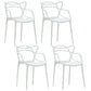 Scandinavian Restaurant Plastic Arm Chair Matte Finish Cross Back Dining Chair White 4 Piece Set Clearhalo ' kitchen&dining_furn' 'Dining Chairs' 'Dining Tables & Seating' 'dining_chair' 'furn' 'furn_dining_chair' 'Furniture' 'furniture_dining_chair' 'Kitchen & Dining Furniture' 'kitchen' 3909867