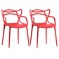 Scandinavian Restaurant Plastic Arm Chair Matte Finish Cross Back Dining Chair Red 2 Piece Set Clearhalo ' kitchen&dining_furn' 'Dining Chairs' 'Dining Tables & Seating' 'dining_chair' 'furn' 'furn_dining_chair' 'Furniture' 'furniture_dining_chair' 'Kitchen & Dining Furniture' 'kitchen' 3909875
