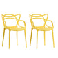 Scandinavian Restaurant Plastic Arm Chair Matte Finish Cross Back Dining Chair Yellow 2 Piece Set Clearhalo ' kitchen&dining_furn' 'Dining Chairs' 'Dining Tables & Seating' 'dining_chair' 'furn' 'furn_dining_chair' 'Furniture' 'furniture_dining_chair' 'Kitchen & Dining Furniture' 'kitchen' 3909878