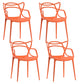 Scandinavian Restaurant Plastic Arm Chair Matte Finish Cross Back Dining Chair Orange 4 Piece Set Clearhalo ' kitchen&dining_furn' 'Dining Chairs' 'Dining Tables & Seating' 'dining_chair' 'furn' 'furn_dining_chair' 'Furniture' 'furniture_dining_chair' 'Kitchen & Dining Furniture' 'kitchen' 3909879