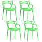 Scandinavian Restaurant Plastic Arm Chair Matte Finish Cross Back Dining Chair Green 4 Piece Set Clearhalo ' kitchen&dining_furn' 'Dining Chairs' 'Dining Tables & Seating' 'dining_chair' 'furn' 'furn_dining_chair' 'Furniture' 'furniture_dining_chair' 'Kitchen & Dining Furniture' 'kitchen' 3909882