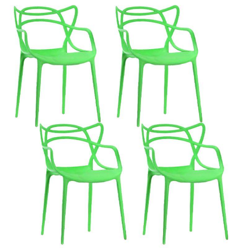 Scandinavian Restaurant Plastic Arm Chair Matte Finish Cross Back Dining Chair Green 4 Piece Set Clearhalo ' kitchen&dining_furn' 'Dining Chairs' 'Dining Tables & Seating' 'dining_chair' 'furn' 'furn_dining_chair' 'Furniture' 'furniture_dining_chair' 'Kitchen & Dining Furniture' 'kitchen' 3909882