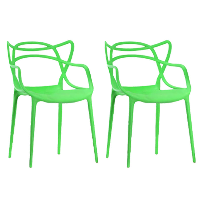 Scandinavian Restaurant Plastic Arm Chair Matte Finish Cross Back Dining Chair Green 2 Piece Set Clearhalo ' kitchen&dining_furn' 'Dining Chairs' 'Dining Tables & Seating' 'dining_chair' 'furn' 'furn_dining_chair' 'Furniture' 'furniture_dining_chair' 'Kitchen & Dining Furniture' 'kitchen' 3909884