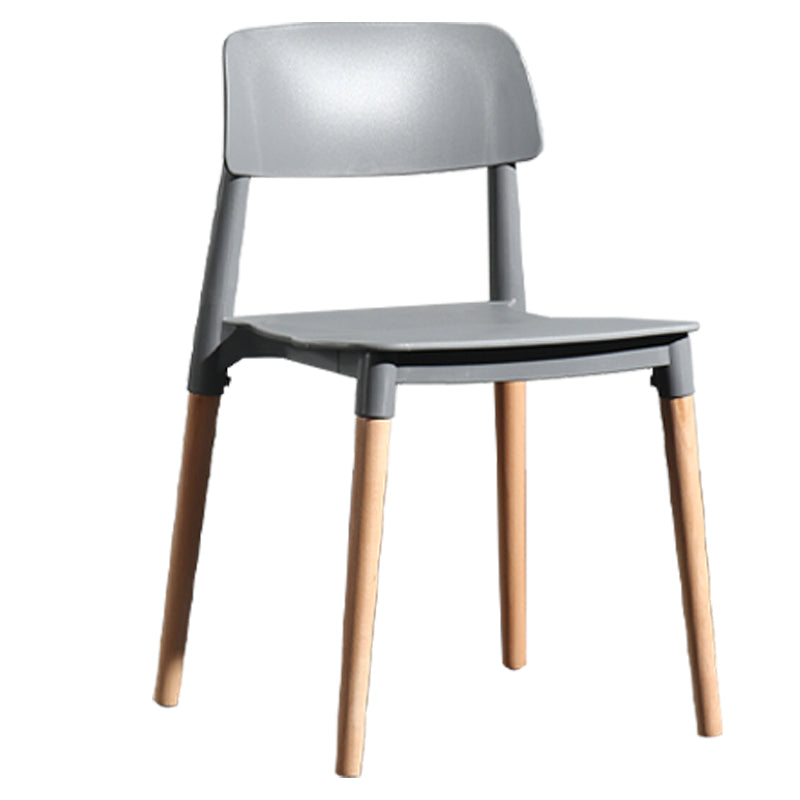 Contemporary Style Plastic Dining Chair Open Back Dining Side Chairs for Kitchen Grey 1 Piece Clearhalo ' kitchen&dining_furn' 'Dining Chairs' 'Dining Tables & Seating' 'dining_chair' 'furn' 'furn_dining_chair' 'Furniture' 'furniture_dining_chair' 'Kitchen & Dining Furniture' 'kitchen' 3909888