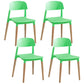 Contemporary Style Plastic Dining Chair Open Back Dining Side Chairs for Kitchen Green 4 Piece Set Clearhalo ' kitchen&dining_furn' 'Dining Chairs' 'Dining Tables & Seating' 'dining_chair' 'furn' 'furn_dining_chair' 'Furniture' 'furniture_dining_chair' 'Kitchen & Dining Furniture' 'kitchen' 3909892