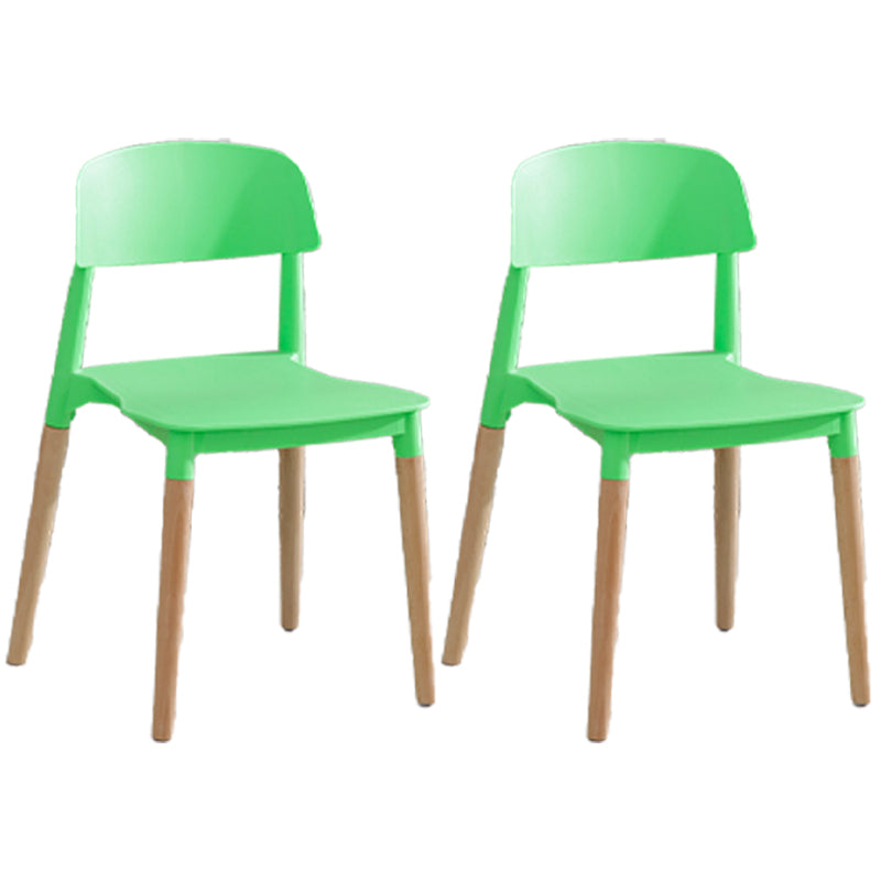 Contemporary Style Plastic Dining Chair Open Back Dining Side Chairs for Kitchen Green 2 Piece Set Clearhalo ' kitchen&dining_furn' 'Dining Chairs' 'Dining Tables & Seating' 'dining_chair' 'furn' 'furn_dining_chair' 'Furniture' 'furniture_dining_chair' 'Kitchen & Dining Furniture' 'kitchen' 3909896