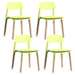 Contemporary Style Plastic Dining Chair Open Back Dining Side Chairs for Kitchen Yellow-Green 4 Piece Set Clearhalo ' kitchen&dining_furn' 'Dining Chairs' 'Dining Tables & Seating' 'dining_chair' 'furn' 'furn_dining_chair' 'Furniture' 'furniture_dining_chair' 'Kitchen & Dining Furniture' 'kitchen' 3909898