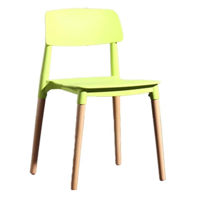Contemporary Style Plastic Dining Chair Open Back Dining Side Chairs for Kitchen Yellow-Green 1 Piece Clearhalo ' kitchen&dining_furn' 'Dining Chairs' 'Dining Tables & Seating' 'dining_chair' 'furn' 'furn_dining_chair' 'Furniture' 'furniture_dining_chair' 'Kitchen & Dining Furniture' 'kitchen' 3909900