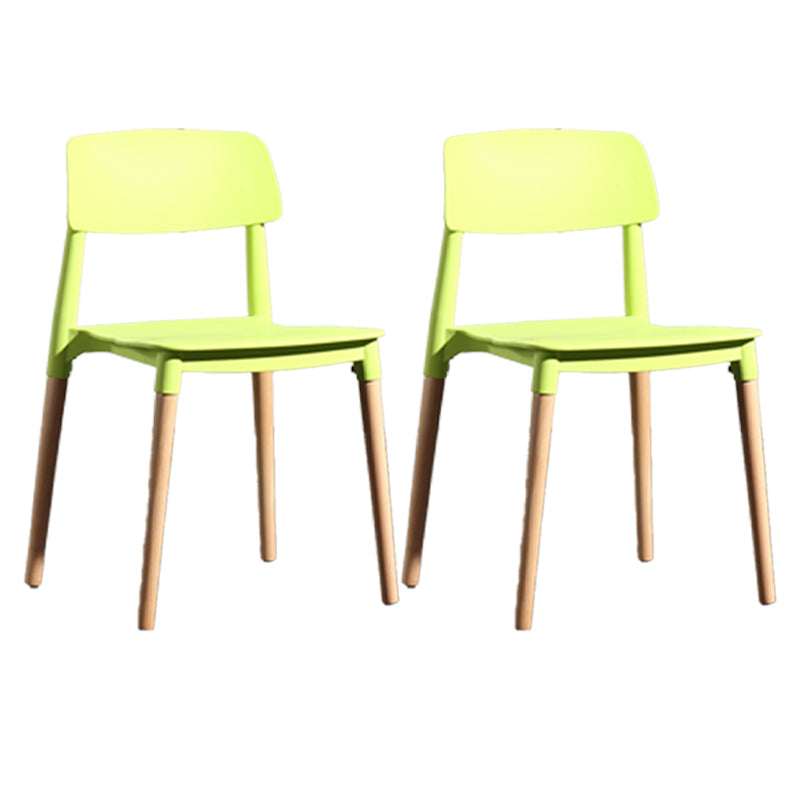Contemporary Style Plastic Dining Chair Open Back Dining Side Chairs for Kitchen Yellow-Green 2 Piece Set Clearhalo ' kitchen&dining_furn' 'Dining Chairs' 'Dining Tables & Seating' 'dining_chair' 'furn' 'furn_dining_chair' 'Furniture' 'furniture_dining_chair' 'Kitchen & Dining Furniture' 'kitchen' 3909902