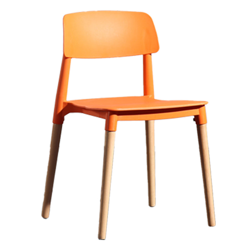 Contemporary Style Plastic Dining Chair Open Back Dining Side Chairs for Kitchen Orange 1 Piece Clearhalo ' kitchen&dining_furn' 'Dining Chairs' 'Dining Tables & Seating' 'dining_chair' 'furn' 'furn_dining_chair' 'Furniture' 'furniture_dining_chair' 'Kitchen & Dining Furniture' 'kitchen' 3909906