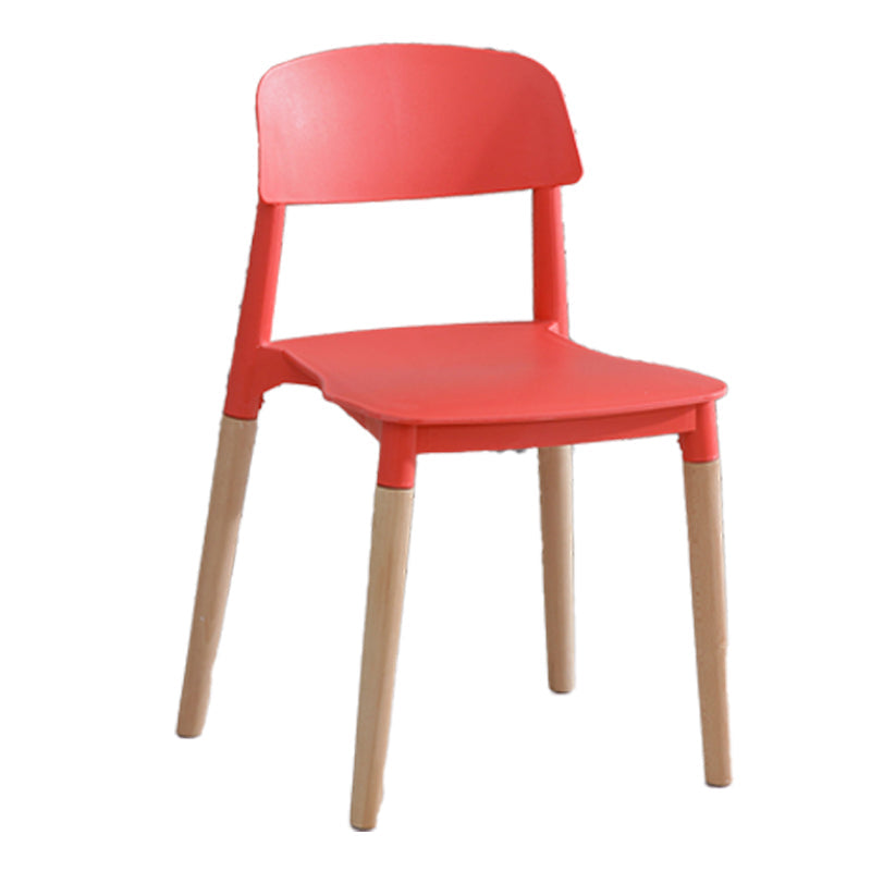 Contemporary Style Plastic Dining Chair Open Back Dining Side Chairs for Kitchen Red 1 Piece Clearhalo ' kitchen&dining_furn' 'Dining Chairs' 'Dining Tables & Seating' 'dining_chair' 'furn' 'furn_dining_chair' 'Furniture' 'furniture_dining_chair' 'Kitchen & Dining Furniture' 'kitchen' 3909911