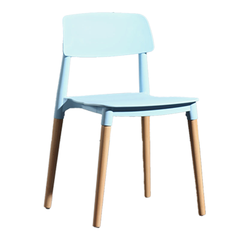 Contemporary Style Plastic Dining Chair Open Back Dining Side Chairs for Kitchen Light Blue 1 Piece Clearhalo ' kitchen&dining_furn' 'Dining Chairs' 'Dining Tables & Seating' 'dining_chair' 'furn' 'furn_dining_chair' 'Furniture' 'furniture_dining_chair' 'Kitchen & Dining Furniture' 'kitchen' 3909914