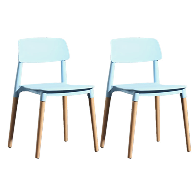 Contemporary Style Plastic Dining Chair Open Back Dining Side Chairs for Kitchen Light Blue 2 Piece Set Clearhalo ' kitchen&dining_furn' 'Dining Chairs' 'Dining Tables & Seating' 'dining_chair' 'furn' 'furn_dining_chair' 'Furniture' 'furniture_dining_chair' 'Kitchen & Dining Furniture' 'kitchen' 3909915
