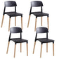 Contemporary Style Plastic Dining Chair Open Back Dining Side Chairs for Kitchen Black 4 Piece Set Clearhalo ' kitchen&dining_furn' 'Dining Chairs' 'Dining Tables & Seating' 'dining_chair' 'furn' 'furn_dining_chair' 'Furniture' 'furniture_dining_chair' 'Kitchen & Dining Furniture' 'kitchen' 3909916