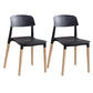 Contemporary Style Plastic Dining Chair Open Back Dining Side Chairs for Kitchen Black 2 Piece Set Clearhalo ' kitchen&dining_furn' 'Dining Chairs' 'Dining Tables & Seating' 'dining_chair' 'furn' 'furn_dining_chair' 'Furniture' 'furniture_dining_chair' 'Kitchen & Dining Furniture' 'kitchen' 3909918