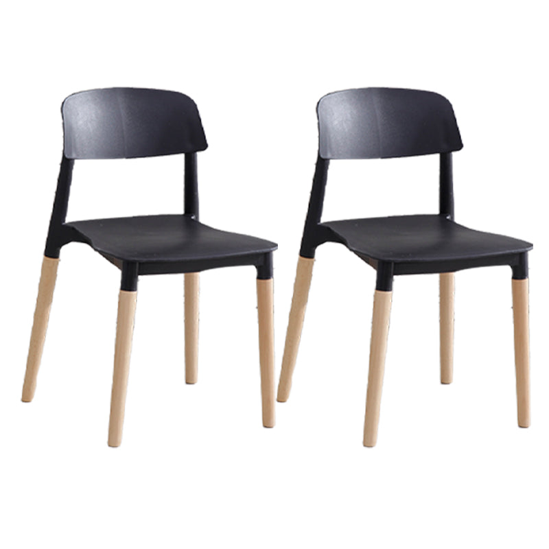Contemporary Style Plastic Dining Chair Open Back Dining Side Chairs for Kitchen Black 2 Piece Set Clearhalo ' kitchen&dining_furn' 'Dining Chairs' 'Dining Tables & Seating' 'dining_chair' 'furn' 'furn_dining_chair' 'Furniture' 'furniture_dining_chair' 'Kitchen & Dining Furniture' 'kitchen' 3909918