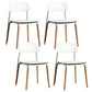 Contemporary Style Plastic Dining Chair Open Back Dining Side Chairs for Kitchen White 4 Piece Set Clearhalo ' kitchen&dining_furn' 'Dining Chairs' 'Dining Tables & Seating' 'dining_chair' 'furn' 'furn_dining_chair' 'Furniture' 'furniture_dining_chair' 'Kitchen & Dining Furniture' 'kitchen' 3909922
