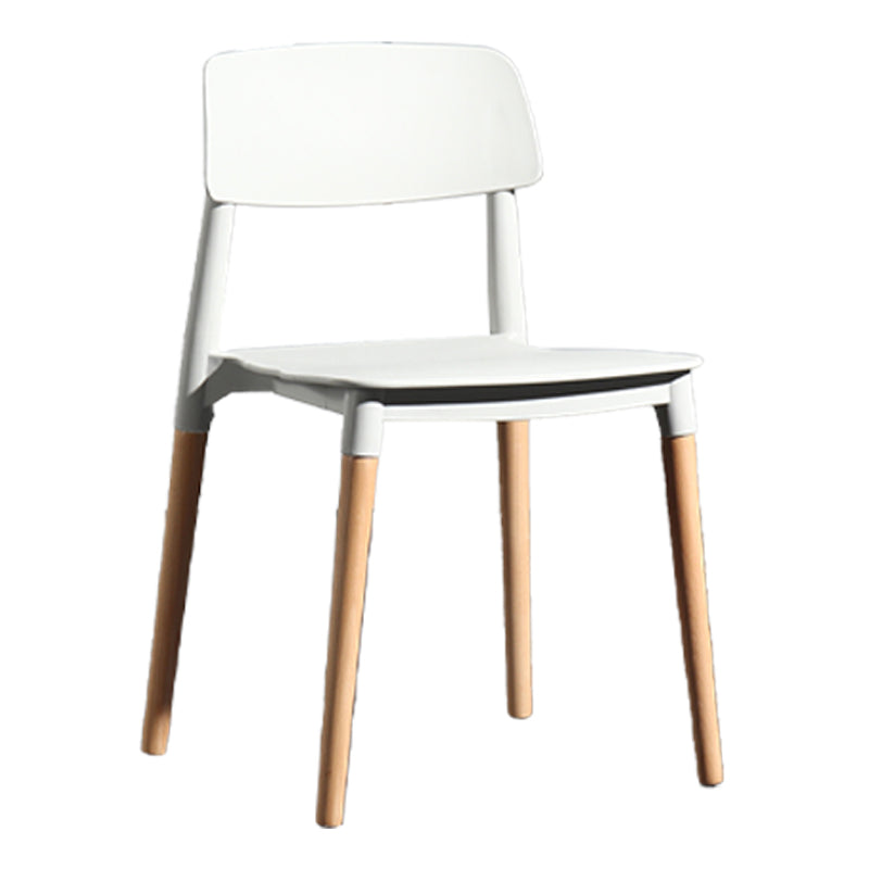 Contemporary Style Plastic Dining Chair Open Back Dining Side Chairs for Kitchen White 1 Piece Clearhalo ' kitchen&dining_furn' 'Dining Chairs' 'Dining Tables & Seating' 'dining_chair' 'furn' 'furn_dining_chair' 'Furniture' 'furniture_dining_chair' 'Kitchen & Dining Furniture' 'kitchen' 3909923