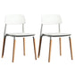 Contemporary Style Plastic Dining Chair Open Back Dining Side Chairs for Kitchen White 2 Piece Set Clearhalo ' kitchen&dining_furn' 'Dining Chairs' 'Dining Tables & Seating' 'dining_chair' 'furn' 'furn_dining_chair' 'Furniture' 'furniture_dining_chair' 'Kitchen & Dining Furniture' 'kitchen' 3909924