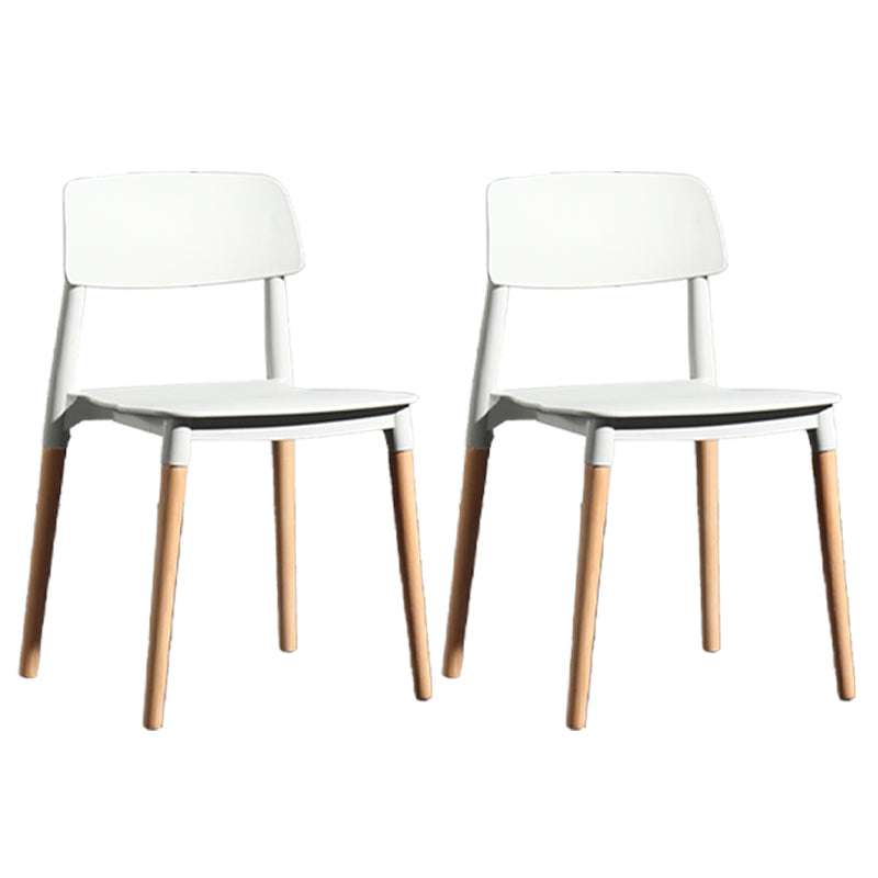 Contemporary Style Plastic Dining Chair Open Back Dining Side Chairs for Kitchen White 2 Piece Set Clearhalo ' kitchen&dining_furn' 'Dining Chairs' 'Dining Tables & Seating' 'dining_chair' 'furn' 'furn_dining_chair' 'Furniture' 'furniture_dining_chair' 'Kitchen & Dining Furniture' 'kitchen' 3909924