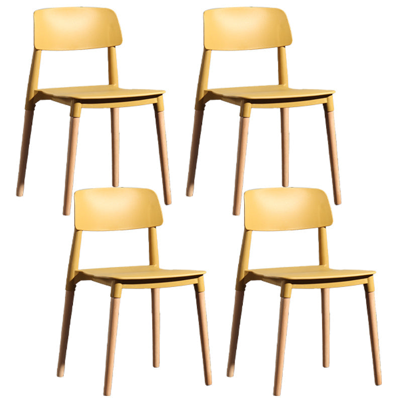 Contemporary Style Plastic Dining Chair Open Back Dining Side Chairs for Kitchen Ginger 4 Piece Set Clearhalo ' kitchen&dining_furn' 'Dining Chairs' 'Dining Tables & Seating' 'dining_chair' 'furn' 'furn_dining_chair' 'Furniture' 'furniture_dining_chair' 'Kitchen & Dining Furniture' 'kitchen' 3909925
