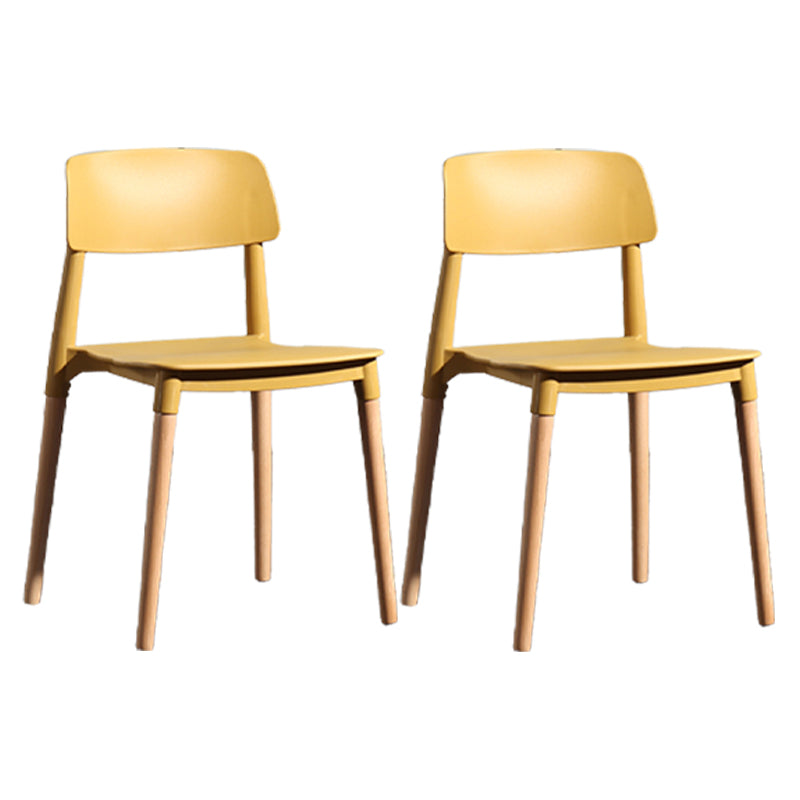 Contemporary Style Plastic Dining Chair Open Back Dining Side Chairs for Kitchen Ginger 2 Piece Set Clearhalo ' kitchen&dining_furn' 'Dining Chairs' 'Dining Tables & Seating' 'dining_chair' 'furn' 'furn_dining_chair' 'Furniture' 'furniture_dining_chair' 'Kitchen & Dining Furniture' 'kitchen' 3909927