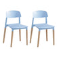 Contemporary Style Plastic Dining Chair Open Back Dining Side Chairs for Kitchen Gray Blue 2 Piece Set Clearhalo ' kitchen&dining_furn' 'Dining Chairs' 'Dining Tables & Seating' 'dining_chair' 'furn' 'furn_dining_chair' 'Furniture' 'furniture_dining_chair' 'Kitchen & Dining Furniture' 'kitchen' 3909930
