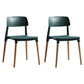 Contemporary Style Plastic Dining Chair Open Back Dining Side Chairs for Kitchen Navy 2 Piece Set Clearhalo ' kitchen&dining_furn' 'Dining Chairs' 'Dining Tables & Seating' 'dining_chair' 'furn' 'furn_dining_chair' 'Furniture' 'furniture_dining_chair' 'Kitchen & Dining Furniture' 'kitchen' 3909933