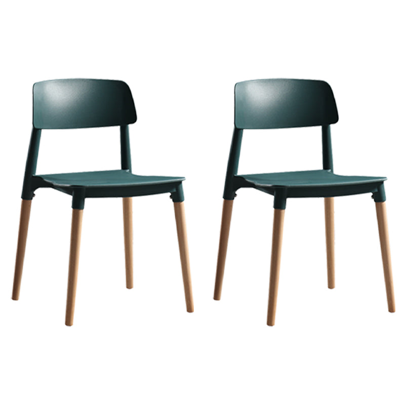 Contemporary Style Plastic Dining Chair Open Back Dining Side Chairs for Kitchen Navy 2 Piece Set Clearhalo ' kitchen&dining_furn' 'Dining Chairs' 'Dining Tables & Seating' 'dining_chair' 'furn' 'furn_dining_chair' 'Furniture' 'furniture_dining_chair' 'Kitchen & Dining Furniture' 'kitchen' 3909933