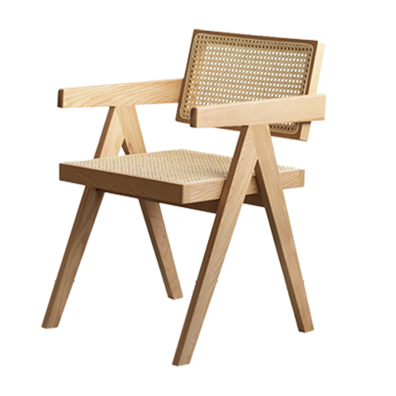 Contemporary Style Oak Wood Chairs Kitchen Dining Room Open Back Arm Chair Wood 1 Piece Clearhalo ' kitchen&dining_furn' 'Dining Chairs' 'Dining Tables & Seating' 'dining_chair' 'furn' 'furn_dining_chair' 'Furniture' 'furniture_dining_chair' 'Kitchen & Dining Furniture' 'kitchen' 3909944