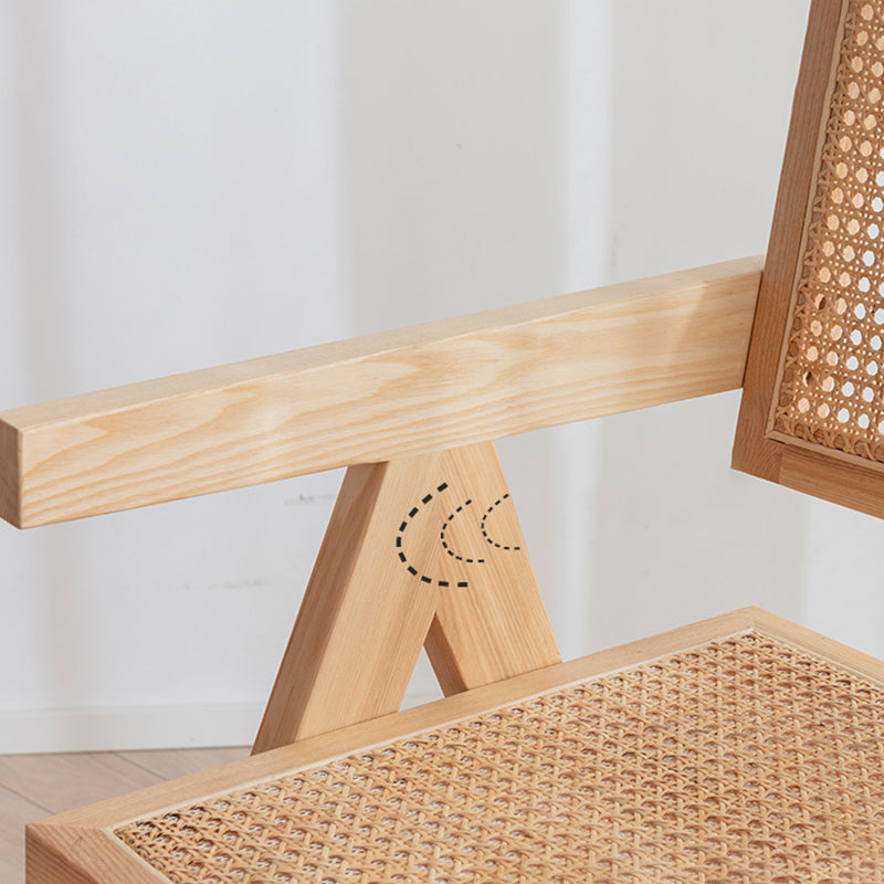 Contemporary Style Oak Wood Chairs Kitchen Dining Room Open Back Arm Chair Clearhalo ' kitchen&dining_furn' 'Dining Chairs' 'Dining Tables & Seating' 'dining_chair' 'furn' 'furn_dining_chair' 'Furniture' 'furniture_dining_chair' 'Kitchen & Dining Furniture' 'kitchen' 3909946