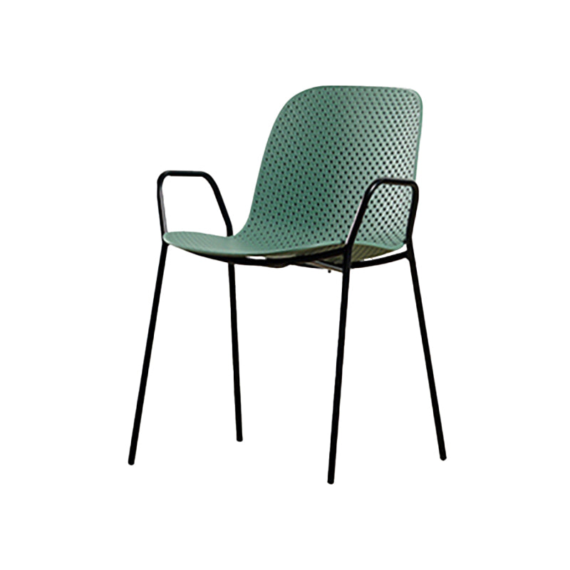 Scandinavian Style Plastic Dining Armchair Solid Back Dining Single Chair Blackish Green Black Clearhalo ' kitchen&dining_furn' 'Dining Chairs' 'Dining Tables & Seating' 'dining_chair' 'furn' 'furn_dining_chair' 'Furniture' 'furniture_dining_chair' 'Kitchen & Dining Furniture' 'kitchen' 3909960