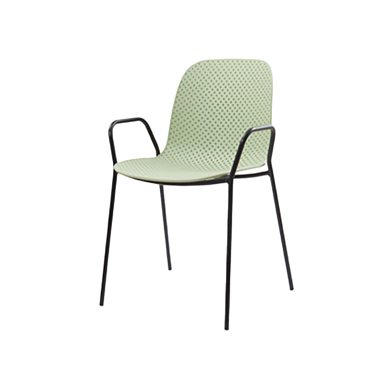 Scandinavian Style Plastic Dining Armchair Solid Back Dining Single Chair Light Green Black Clearhalo ' kitchen&dining_furn' 'Dining Chairs' 'Dining Tables & Seating' 'dining_chair' 'furn' 'furn_dining_chair' 'Furniture' 'furniture_dining_chair' 'Kitchen & Dining Furniture' 'kitchen' 3909961
