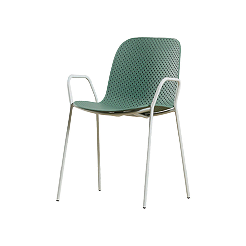 Scandinavian Style Plastic Dining Armchair Solid Back Dining Single Chair Blackish Green White Clearhalo ' kitchen&dining_furn' 'Dining Chairs' 'Dining Tables & Seating' 'dining_chair' 'furn' 'furn_dining_chair' 'Furniture' 'furniture_dining_chair' 'Kitchen & Dining Furniture' 'kitchen' 3909968