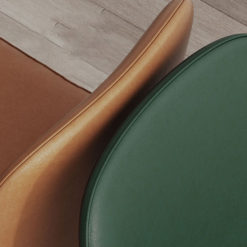 Contemporary Metal Dining Room Chair Faux Leather Dining Armless Single Chair Clearhalo ' kitchen&dining_furn' 'Dining Chairs' 'Dining Tables & Seating' 'dining_chair' 'furn' 'furn_dining_chair' 'Furniture' 'furniture_dining_chair' 'Kitchen & Dining Furniture' 'kitchen' 3909992