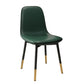 Contemporary Metal Dining Room Chair Faux Leather Dining Armless Single Chair Blackish Green Black Gold Clearhalo ' kitchen&dining_furn' 'Dining Chairs' 'Dining Tables & Seating' 'dining_chair' 'furn' 'furn_dining_chair' 'Furniture' 'furniture_dining_chair' 'Kitchen & Dining Furniture' 'kitchen' 3910000