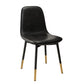 Contemporary Metal Dining Room Chair Faux Leather Dining Armless Single Chair Black Black Gold Clearhalo ' kitchen&dining_furn' 'Dining Chairs' 'Dining Tables & Seating' 'dining_chair' 'furn' 'furn_dining_chair' 'Furniture' 'furniture_dining_chair' 'Kitchen & Dining Furniture' 'kitchen' 3910003