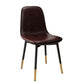 Contemporary Metal Dining Room Chair Faux Leather Dining Armless Single Chair Dark Coffee Black Gold Clearhalo ' kitchen&dining_furn' 'Dining Chairs' 'Dining Tables & Seating' 'dining_chair' 'furn' 'furn_dining_chair' 'Furniture' 'furniture_dining_chair' 'Kitchen & Dining Furniture' 'kitchen' 3910007