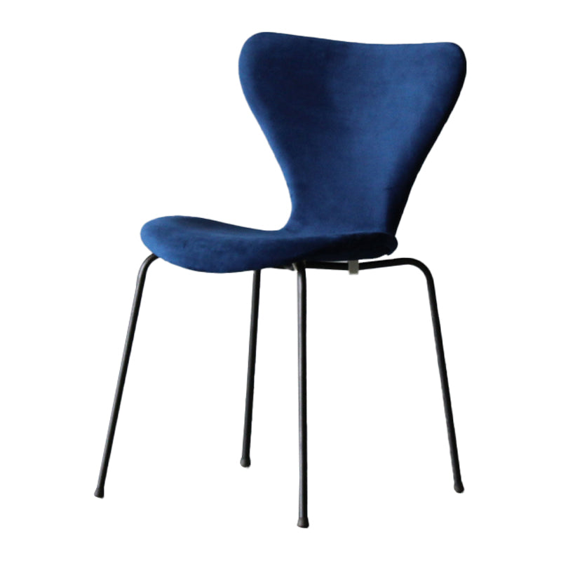 Modern Style Linen Fabric Dining Chairs Solid Back Armless Dining Single Chair Blue Black Clearhalo ' kitchen&dining_furn' 'Dining Chairs' 'Dining Tables & Seating' 'dining_chair' 'furn' 'furn_dining_chair' 'Furniture' 'furniture_dining_chair' 'Kitchen & Dining Furniture' 'kitchen' 3910034