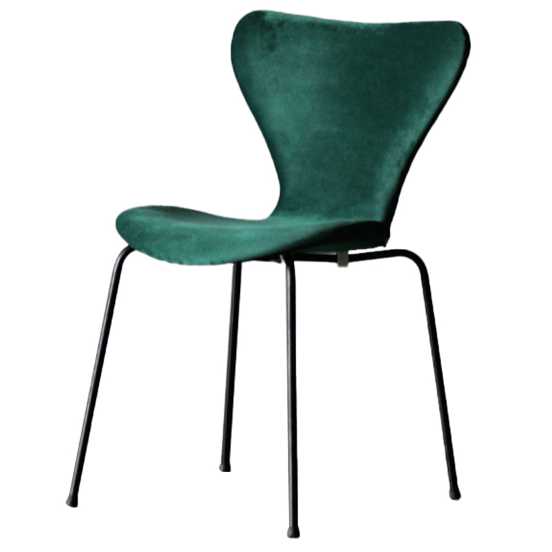 Modern Style Linen Fabric Dining Chairs Solid Back Armless Dining Single Chair Blackish Green Black Clearhalo ' kitchen&dining_furn' 'Dining Chairs' 'Dining Tables & Seating' 'dining_chair' 'furn' 'furn_dining_chair' 'Furniture' 'furniture_dining_chair' 'Kitchen & Dining Furniture' 'kitchen' 3910042