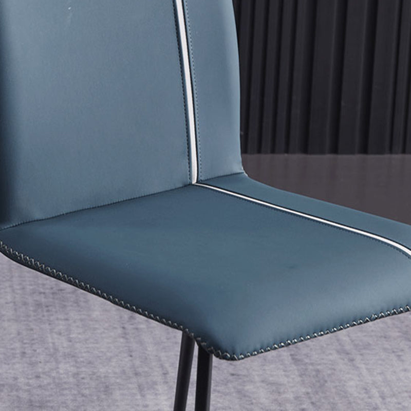 Scandinavian Style Solid Back Armless Dining Chairs Leather Upholstered Dining Chairs (Set of 2) Clearhalo ' kitchen&dining_furn' 'Dining Chairs' 'Dining Tables & Seating' 'dining_chair' 'furn' 'furn_dining_chair' 'Furniture' 'furniture_dining_chair' 'Kitchen & Dining Furniture' 'kitchen' 3910056