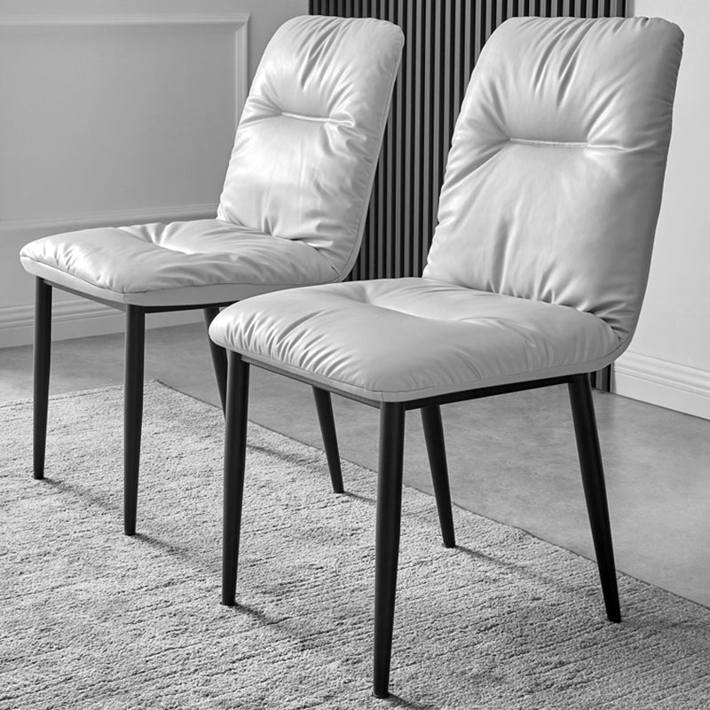 Contemporary Indoor-Outdoor Metal Dining Room Chairs Leather Dining Armless Chairs Clearhalo ' kitchen&dining_furn' 'Dining Chairs' 'Dining Tables & Seating' 'dining_chair' 'furn' 'furn_dining_chair' 'Furniture' 'furniture_dining_chair' 'Kitchen & Dining Furniture' 'kitchen' 3910064