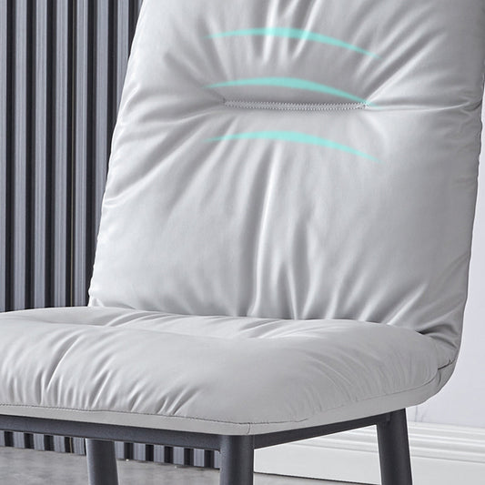 Contemporary Indoor-Outdoor Metal Dining Room Chairs Leather Dining Armless Chairs Clearhalo ' kitchen&dining_furn' 'Dining Chairs' 'Dining Tables & Seating' 'dining_chair' 'furn' 'furn_dining_chair' 'Furniture' 'furniture_dining_chair' 'Kitchen & Dining Furniture' 'kitchen' 3910070