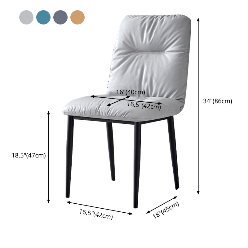 Contemporary Indoor-Outdoor Metal Dining Room Chairs Leather Dining Armless Chairs Clearhalo ' kitchen&dining_furn' 'Dining Chairs' 'Dining Tables & Seating' 'dining_chair' 'furn' 'furn_dining_chair' 'Furniture' 'furniture_dining_chair' 'Kitchen & Dining Furniture' 'kitchen' 3910083