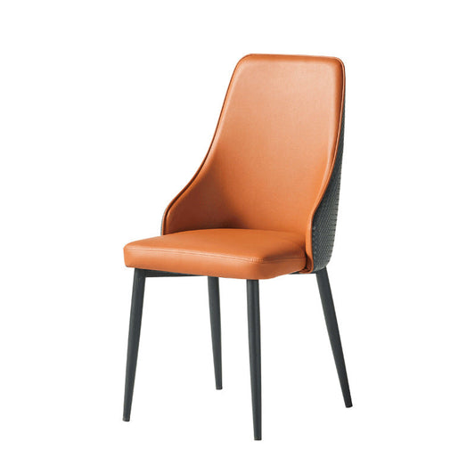 Contemporary Style Metal Chair Set Kitchen Solid Back Side Chairs (Set of 4) Clearhalo ' kitchen&dining_furn' 'Dining Chairs' 'Dining Tables & Seating' 'dining_chair' 'furn' 'furn_dining_chair' 'Furniture' 'furniture_dining_chair' 'Kitchen & Dining Furniture' 'kitchen' 3910093