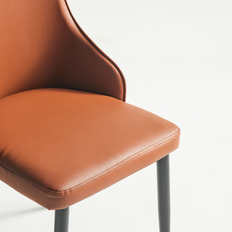 Contemporary Style Metal Chair Set Kitchen Solid Back Side Chairs (Set of 4) Clearhalo ' kitchen&dining_furn' 'Dining Chairs' 'Dining Tables & Seating' 'dining_chair' 'furn' 'furn_dining_chair' 'Furniture' 'furniture_dining_chair' 'Kitchen & Dining Furniture' 'kitchen' 3910094